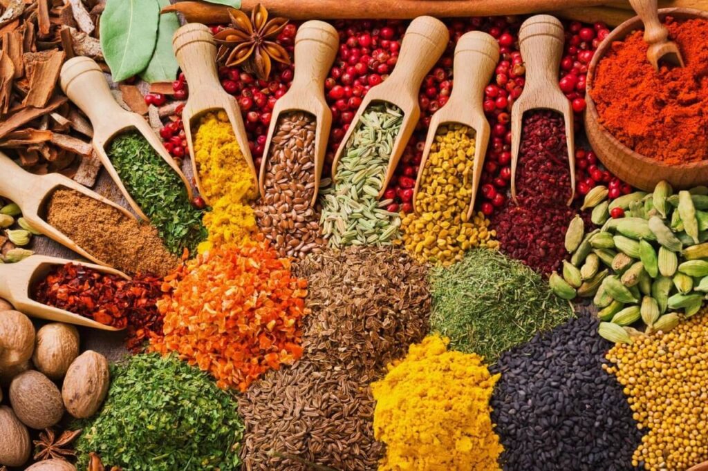 a variety of spices